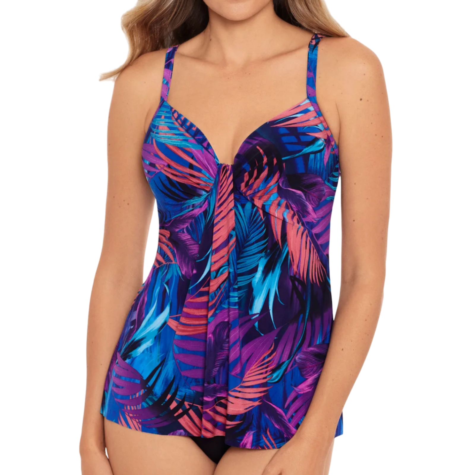 Miraclesuit Caliente Tropica Marina Tankini Top Bottoms Swimsuit 2 Pc Set Sz 8